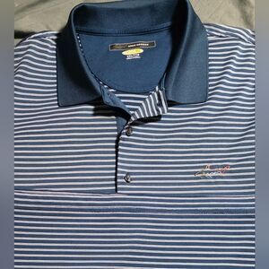 Greg Norman Collection Men's Navy Striped Polo Sz XXl
